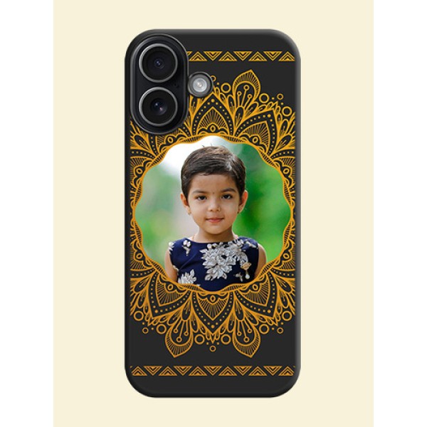 Round Image with Floral Design On Space Black Custom Soft Matte Mobile Back Cover - Apple iPhone 17 Round Image with Floral Design On Space Black Custom Soft Matte Mobile Back Cover - Apple iPhone 17