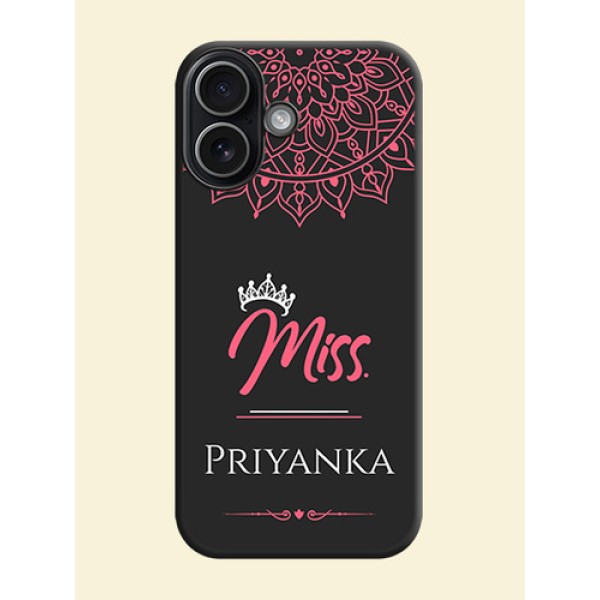 Mrs Name with Floral Design On Space Black Custom Soft Matte Mobile Back Cover - Apple iPhone 17 Mrs Name with Floral Design On Space Black Custom Soft Matte Mobile Back Cover - Apple iPhone 17