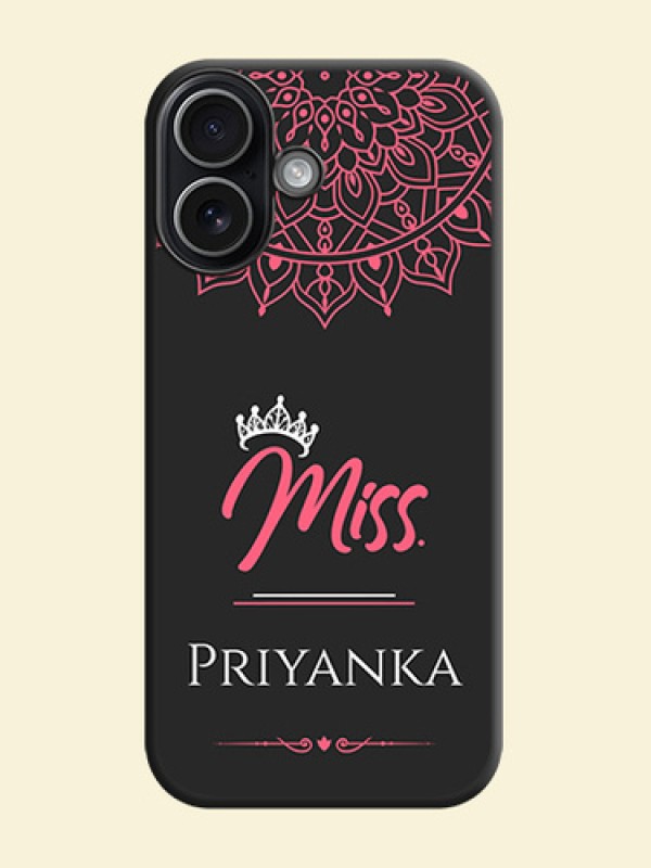 Mrs Name with Floral Design On Space Black Custom Soft Matte Mobile Back Cover - Apple iPhone 17