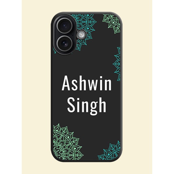 Your Name with Floral Design On Space Black Custom Soft Matte Mobile Back Cover - Apple iPhone 17 Your Name with Floral Design On Space Black Custom Soft Matte Mobile Back Cover - Apple iPhone 17