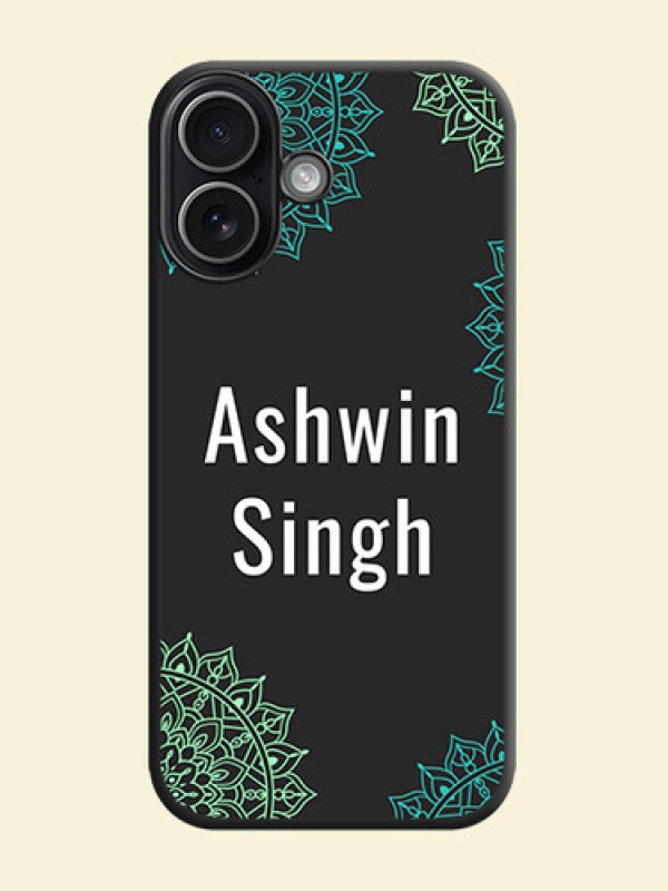 Your Name with Floral Design On Space Black Custom Soft Matte Mobile Back Cover - Apple iPhone 17