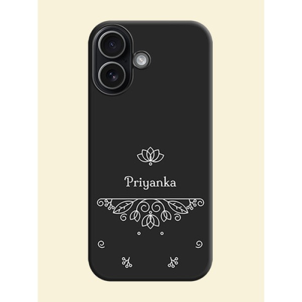 Lotus Garden Custom Text On Space Black Custom Soft Matte Mobile Back Cover - Apple iPhone 17 Lotus Garden Custom Text On Space Black Custom Soft Matte Mobile Back Cover - Apple iPhone 17
