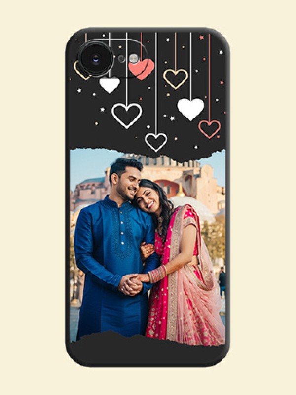Love Hangings with Splash Wave Picture On Space Black Custom Soft Matte Mobile Back Cover - Apple iPhone 17e
