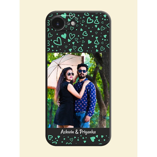 Sea Green Indefinite Love Pattern on Photo On Space Black Custom Soft Matte Mobile Back Cover - Apple iPhone 17e Sea Green Indefinite Love Pattern on Photo On Space Black Custom Soft Matte Mobile Back Cover - Apple iPhone 17e