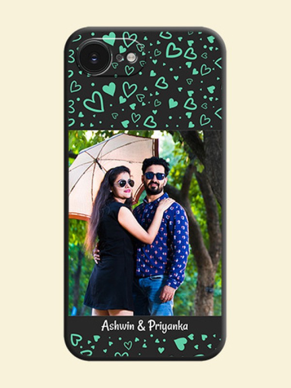 Sea Green Indefinite Love Pattern on Photo On Space Black Custom Soft Matte Mobile Back Cover - Apple iPhone 17e