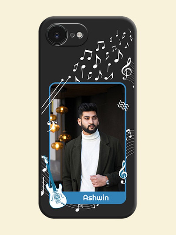 Musical Theme Design with Text on Photo On Space Black Custom Soft Matte Mobile Back Cover - Apple iPhone 17e