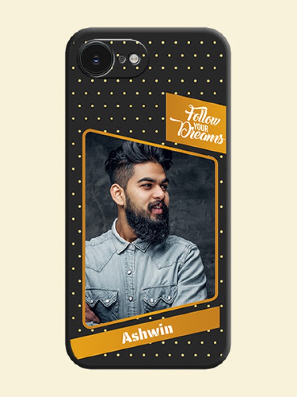 Follow Your Dreams with White Dots On Space Black Custom Soft Matte Mobile Back Cover - Apple iPhone 17e