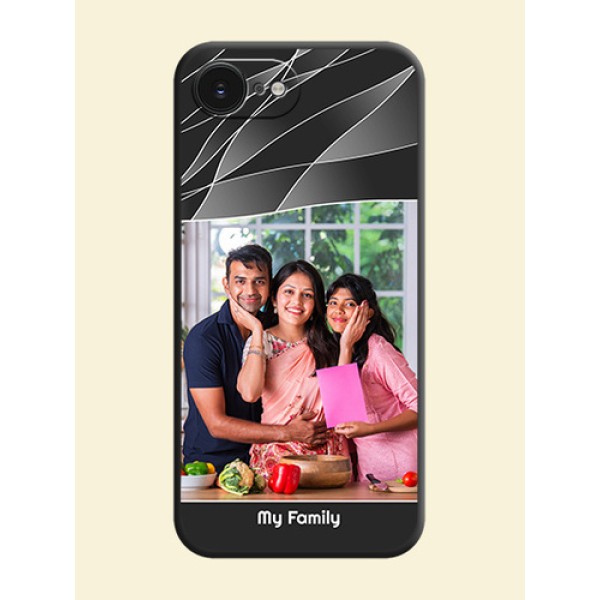 Mixed Wave Lines on Photo On Space Black Custom Soft Matte Mobile Back Cover - Apple iPhone 17e Mixed Wave Lines on Photo On Space Black Custom Soft Matte Mobile Back Cover - Apple iPhone 17e