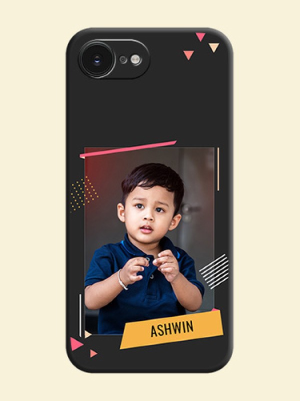 Photo Frame with Triangle Small Dots on Photo On Space Black Custom Soft Matte Mobile Back Cover - Apple iPhone 17e