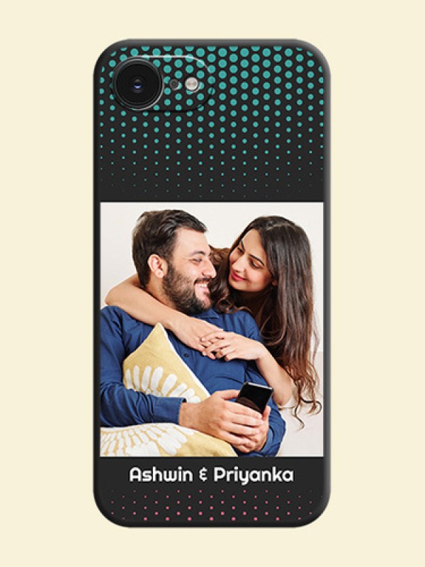 Faded Dots with Grunge Photo Frame and Text On Space Black Custom Soft Matte Mobile Back Cover - Apple iPhone 17e