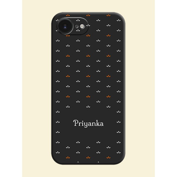 Simple Pattern With Custom Text On Space Black Custom Soft Matte Mobile Back Cover - Apple iPhone 17e Simple Pattern With Custom Text On Space Black Custom Soft Matte Mobile Back Cover - Apple iPhone 17e