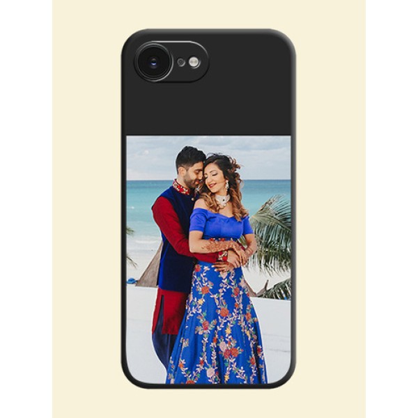 Image Upload With Space Black Color On Custom Soft Matte Mobile Back Cover - Apple iPhone 17e Image Upload With Space Black Color On Custom Soft Matte Mobile Back Cover - Apple iPhone 17e