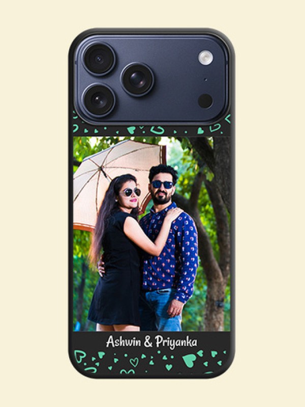 Sea Green Indefinite Love Pattern on Photo On Space Black Custom Soft Matte Mobile Back Cover - Apple iPhone 18 Pro Max