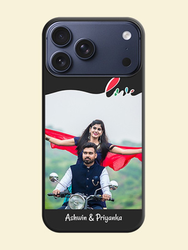 Fall in Love Pattern with Picture on Photo On Space Black Custom Soft Matte Mobile Back Cover - Apple iPhone 18 Pro Max