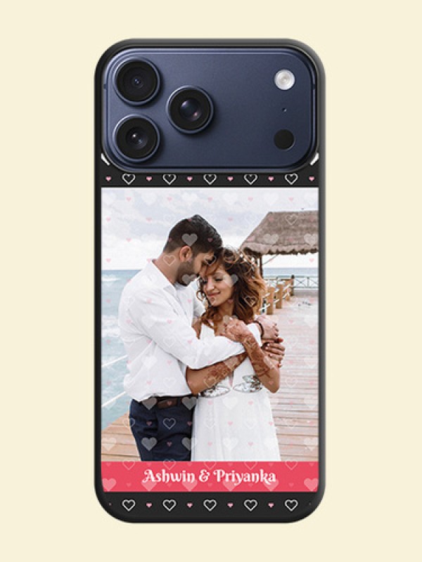 White Color Love Symbols with Text Design on Photo On Space Black Custom Soft Matte Mobile Back Cover - Apple iPhone 18 Pro Max