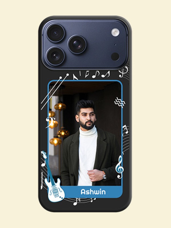 Musical Theme Design with Text on Photo On Space Black Custom Soft Matte Mobile Back Cover - Apple iPhone 18 Pro Max