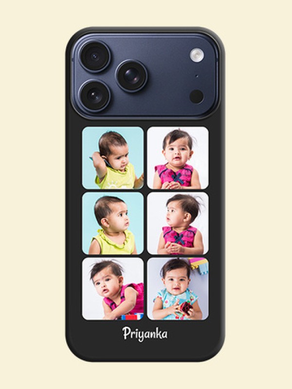 Floral Art with 6 Image Holder on Photo On Space Black Custom Soft Matte Mobile Back Cover - Apple iPhone 18 Pro Max