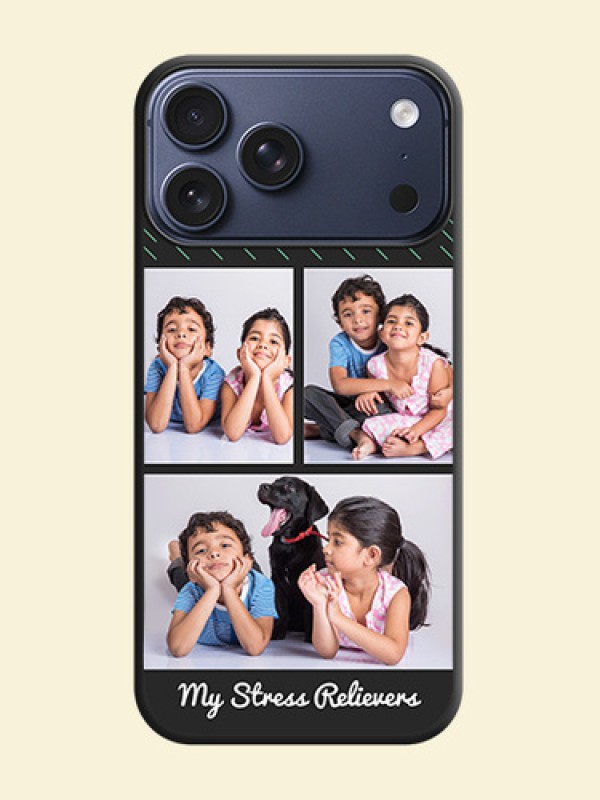 Cross Dotted Pattern with 2 Image Holder On Space Black Custom Soft Matte Mobile Back Cover - Apple iPhone 18 Pro Max