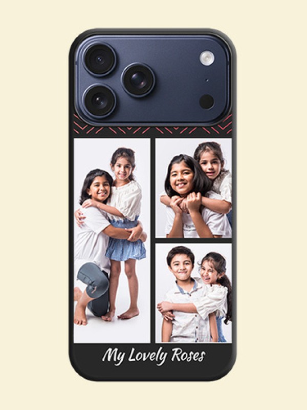 Wave Pattern with 3 Image Holder On Space Black Custom Soft Matte Mobile Back Cover - Apple iPhone 18 Pro Max