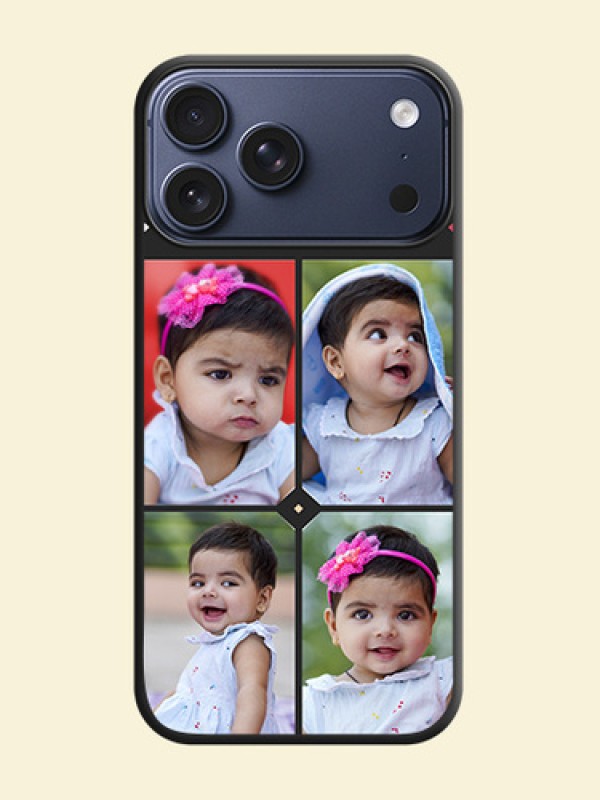 Multicolor Dotted Pattern with 4 Image Holder On Space Black Custom Soft Matte Mobile Back Cover - Apple iPhone 18 Pro Max