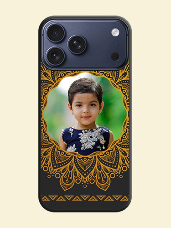 Round Image with Floral Design On Space Black Custom Soft Matte Mobile Back Cover - Apple iPhone 18 Pro Max
