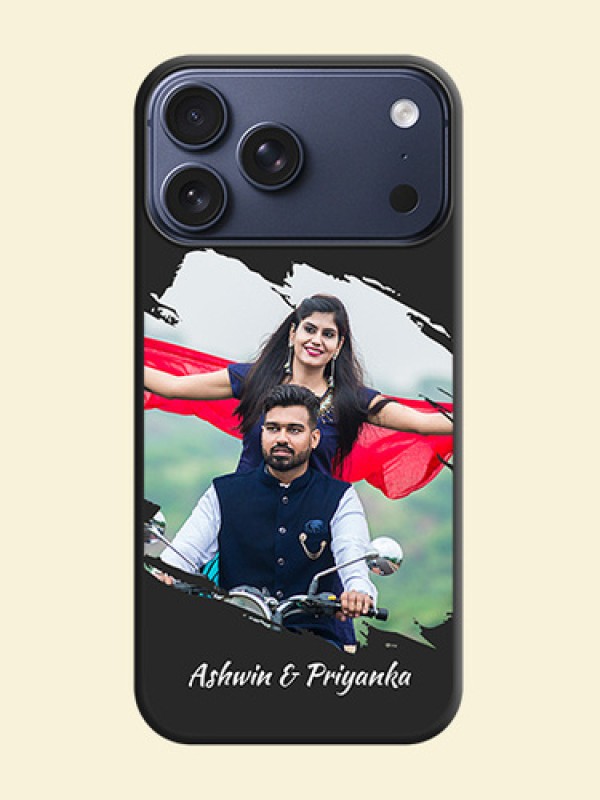 Grunge Brush Strokes on Photo On Space Black Custom Soft Matte Mobile Back Cover - Apple iPhone 18 Pro Max