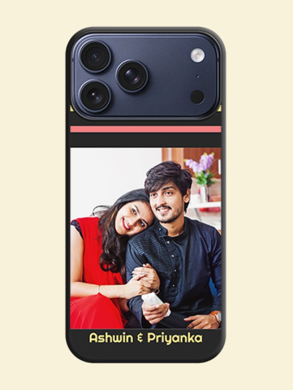 Color Stripes with Photo and Text on Photo On Space Black Custom Soft Matte Mobile Back Cover - Apple iPhone 18 Pro Max