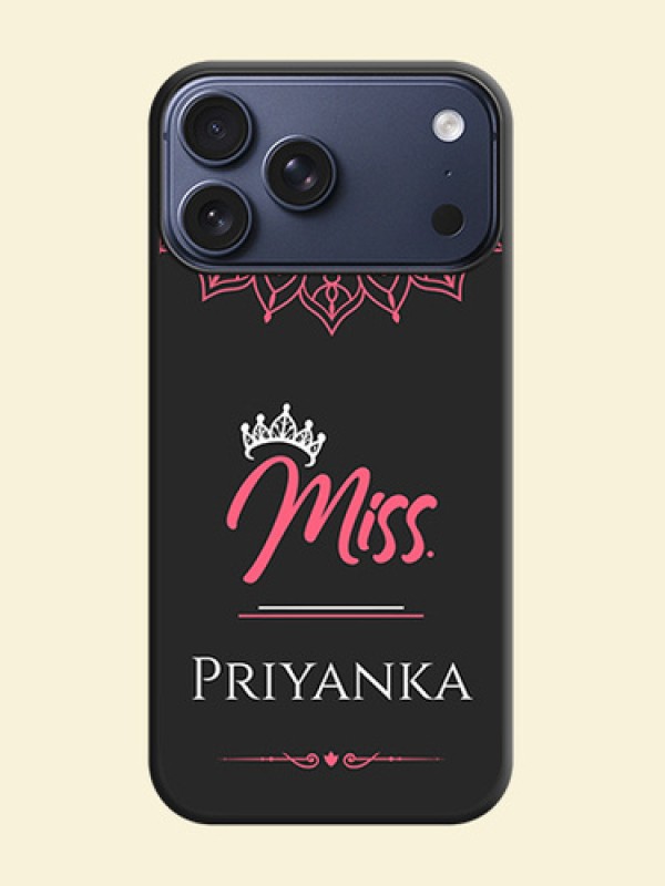 Mrs Name with Floral Design On Space Black Custom Soft Matte Mobile Back Cover - Apple iPhone 18 Pro Max