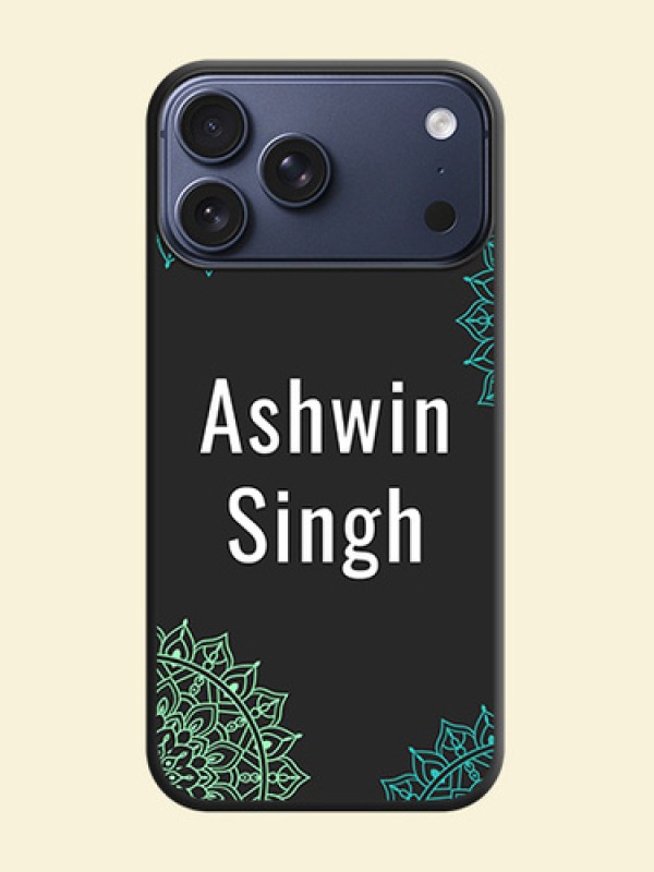 Your Name with Floral Design On Space Black Custom Soft Matte Mobile Back Cover - Apple iPhone 18 Pro Max