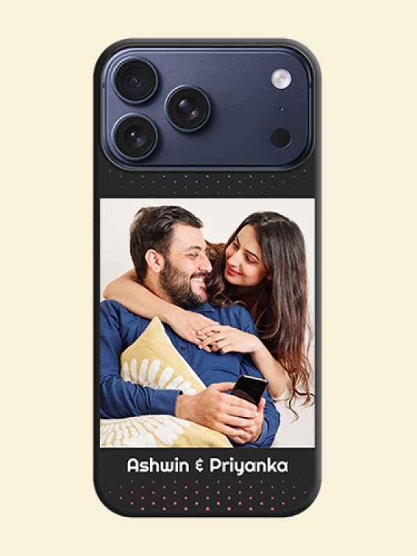 Faded Dots with Grunge Photo Frame and Text On Space Black Custom Soft Matte Mobile Back Cover - Apple iPhone 18 Pro Max