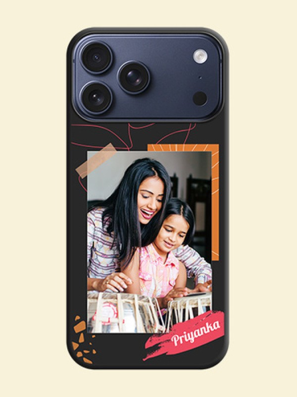 Orange Photo Frame On Space Black Custom Soft Matte Mobile Back Cover - Apple iPhone 18 Pro Max