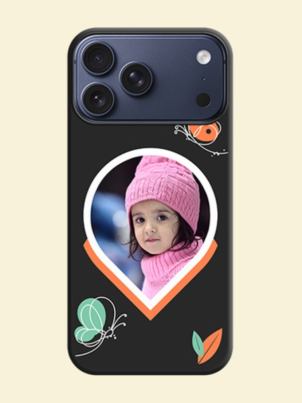 Upload Pic With Simple Butterly Design On Space Black Custom Soft Matte Mobile Back Cover - Apple iPhone 18 Pro Max