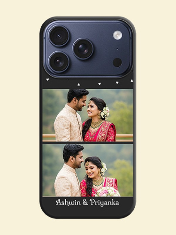 Miniature Love Symbols with Name On Space Black Custom Soft Matte Mobile Back Cover - Apple iPhone 18 Pro