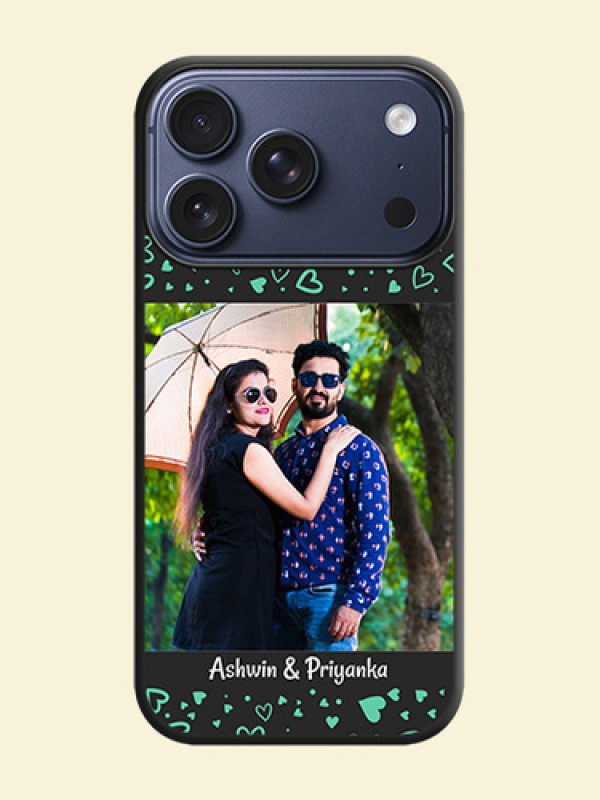 Sea Green Indefinite Love Pattern on Photo On Space Black Custom Soft Matte Mobile Back Cover - Apple iPhone 18 Pro