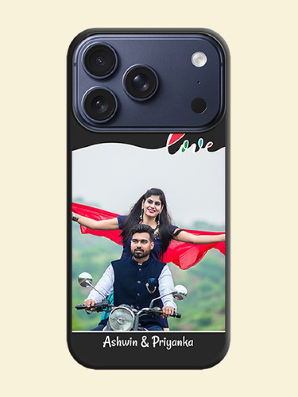 Fall in Love Pattern with Picture on Photo On Space Black Custom Soft Matte Mobile Back Cover - Apple iPhone 18 Pro