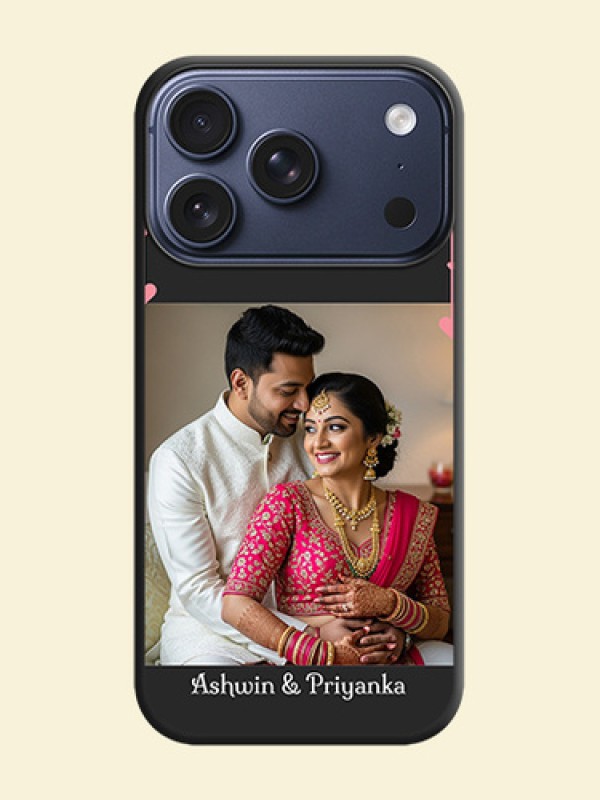 Pink Love Hangings with Text On Space Black Custom Soft Matte Mobile Back Cover - Apple iPhone 18 Pro