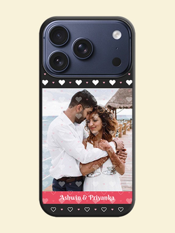 White Color Love Symbols with Text Design on Photo On Space Black Custom Soft Matte Mobile Back Cover - Apple iPhone 18 Pro