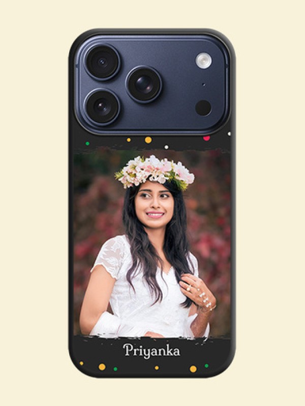 Multicolor Dotted Pattern with Text On Space Black Custom Soft Matte Mobile Back Cover - Apple iPhone 18 Pro