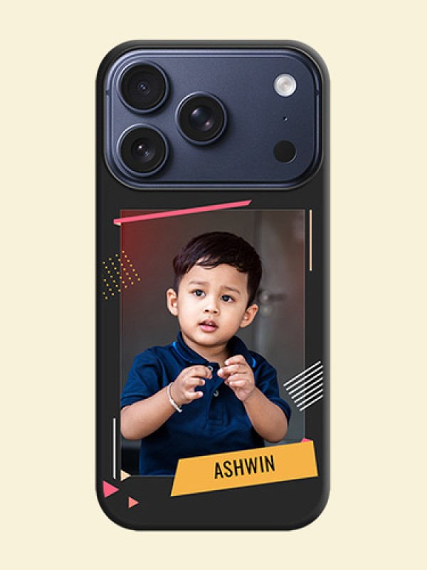Photo Frame with Triangle Small Dots on Photo On Space Black Custom Soft Matte Mobile Back Cover - Apple iPhone 18 Pro