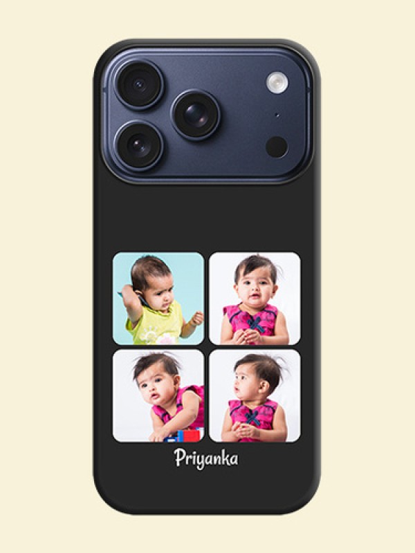 Floral Art with 6 Image Holder on Photo On Space Black Custom Soft Matte Mobile Back Cover - Apple iPhone 18 Pro