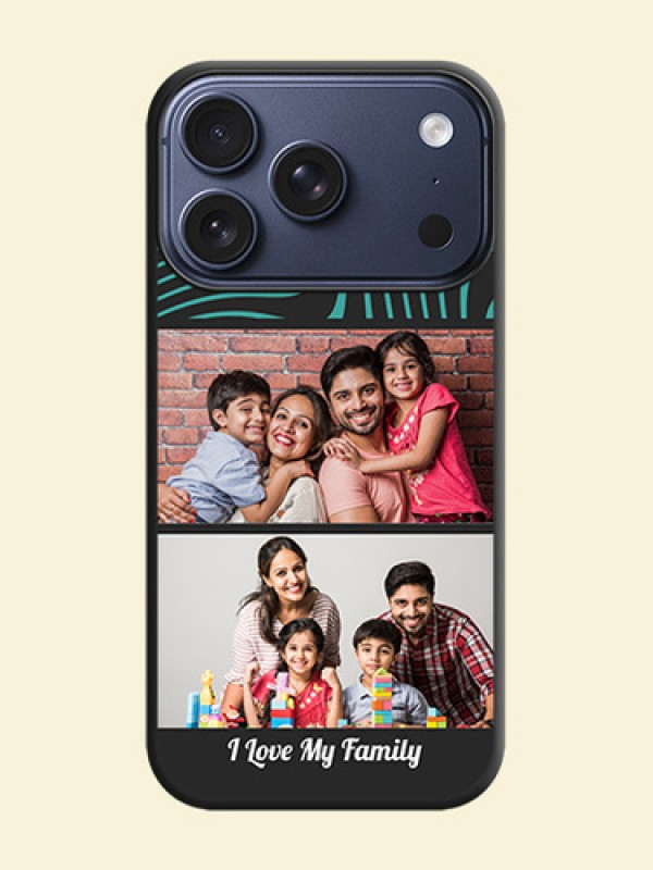 Wave Pattern with 2 Image Holder On Space Black Custom Soft Matte Mobile Back Cover - Apple iPhone 18 Pro