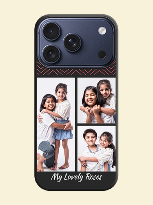 Wave Pattern with 3 Image Holder On Space Black Custom Soft Matte Mobile Back Cover - Apple iPhone 18 Pro