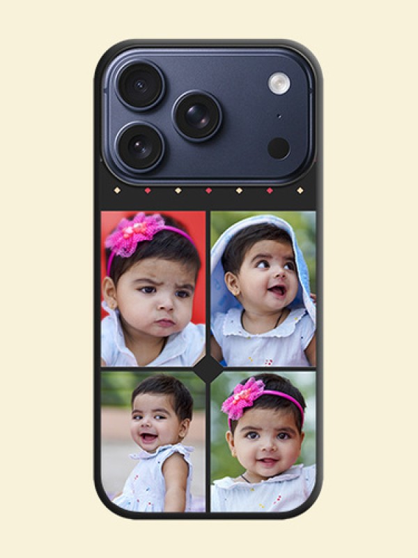 Multicolor Dotted Pattern with 4 Image Holder On Space Black Custom Soft Matte Mobile Back Cover - Apple iPhone 18 Pro