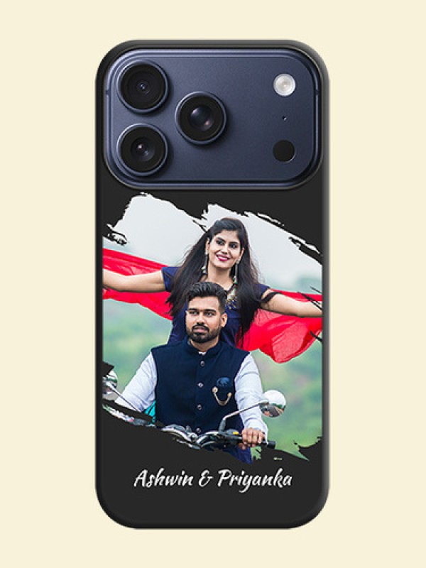 Grunge Brush Strokes on Photo On Space Black Custom Soft Matte Mobile Back Cover - Apple iPhone 18 Pro