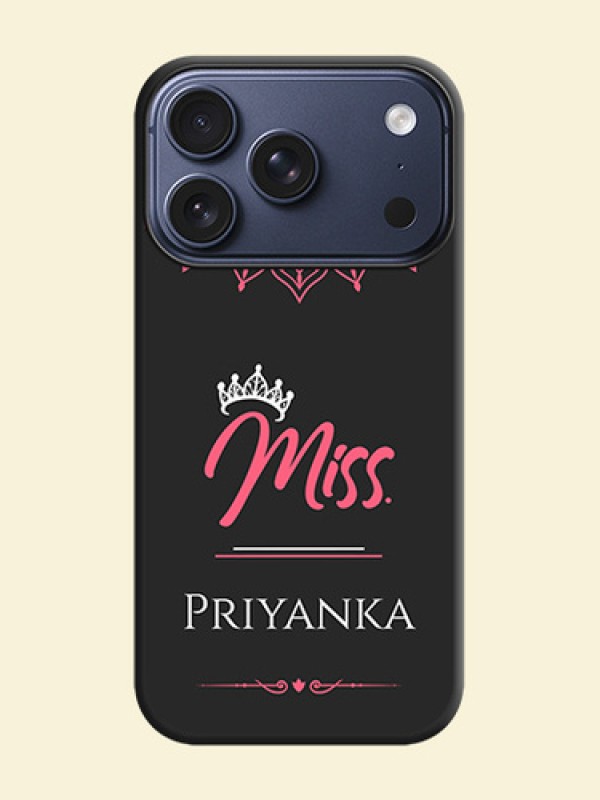 Mrs Name with Floral Design On Space Black Custom Soft Matte Mobile Back Cover - Apple iPhone 18 Pro