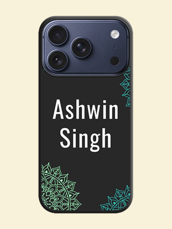 Your Name with Floral Design On Space Black Custom Soft Matte Mobile Back Cover - Apple iPhone 18 Pro