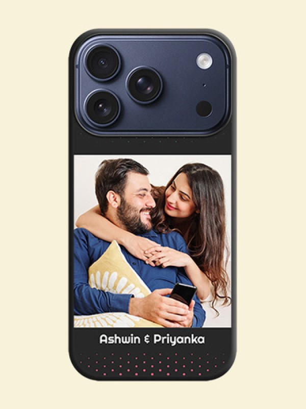 Faded Dots with Grunge Photo Frame and Text On Space Black Custom Soft Matte Mobile Back Cover - Apple iPhone 18 Pro
