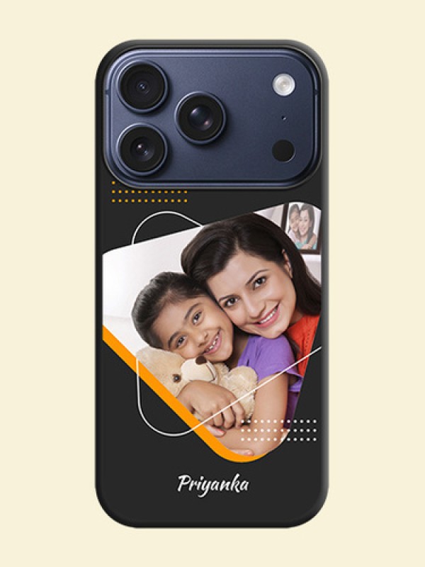 Yellow Triangle on Photo On Space Black Custom Soft Matte Mobile Back Cover - Apple iPhone 18 Pro