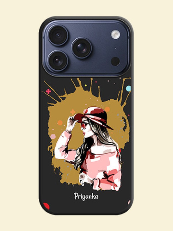 Mordern Lady With Color Splash Background With Custom Text On Space Black Custom Soft Matte Mobile Back Cover - Apple iPhone 18 Pro