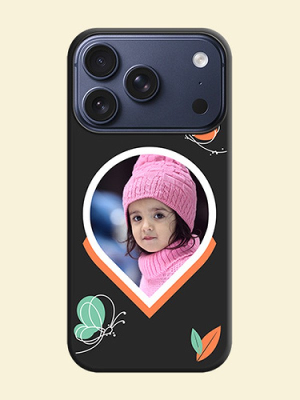 Upload Pic With Simple Butterly Design On Space Black Custom Soft Matte Mobile Back Cover - Apple iPhone 18 Pro